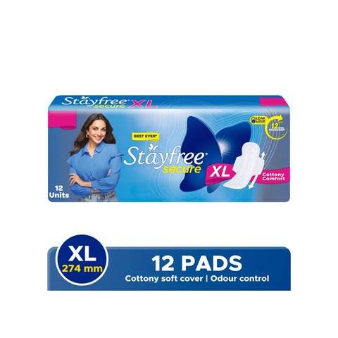 Stayfree Secure Cottony Soft Sanitary Pads (Extra Large Wings)