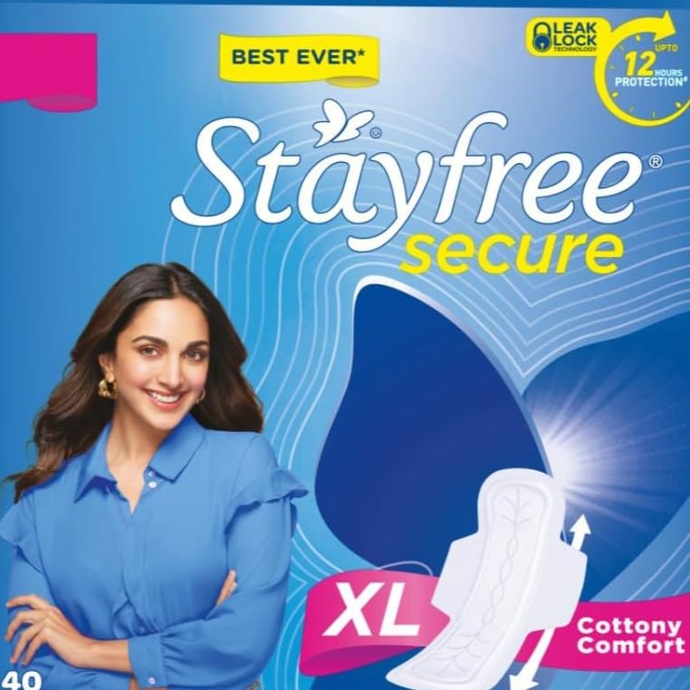 Stayfree Secure Cottony Soft Sanitary Pads (Extra Large Wings)(40P)
