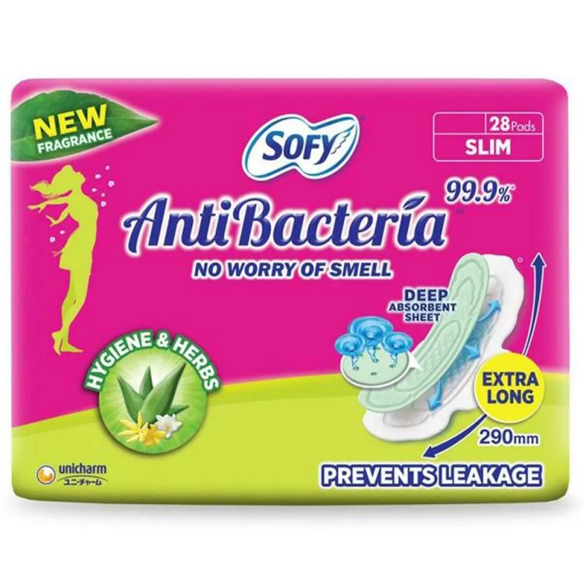 Sofy Anti Bacteria Sanitary Pads (Extra Long - 28 Pads)