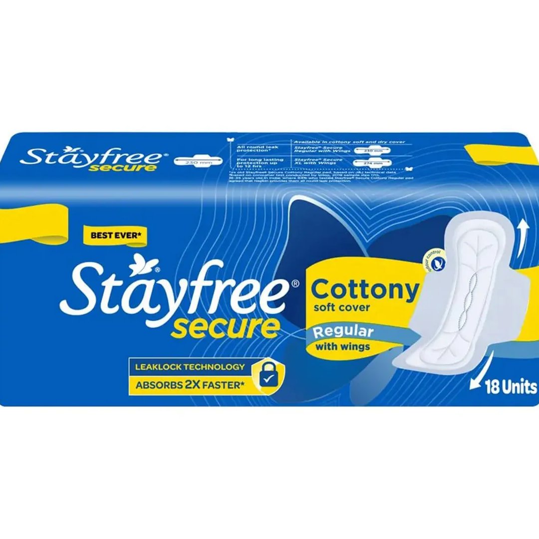 Stayfree Secure Cottony Soft Sanitary Pads (Regular Wings)