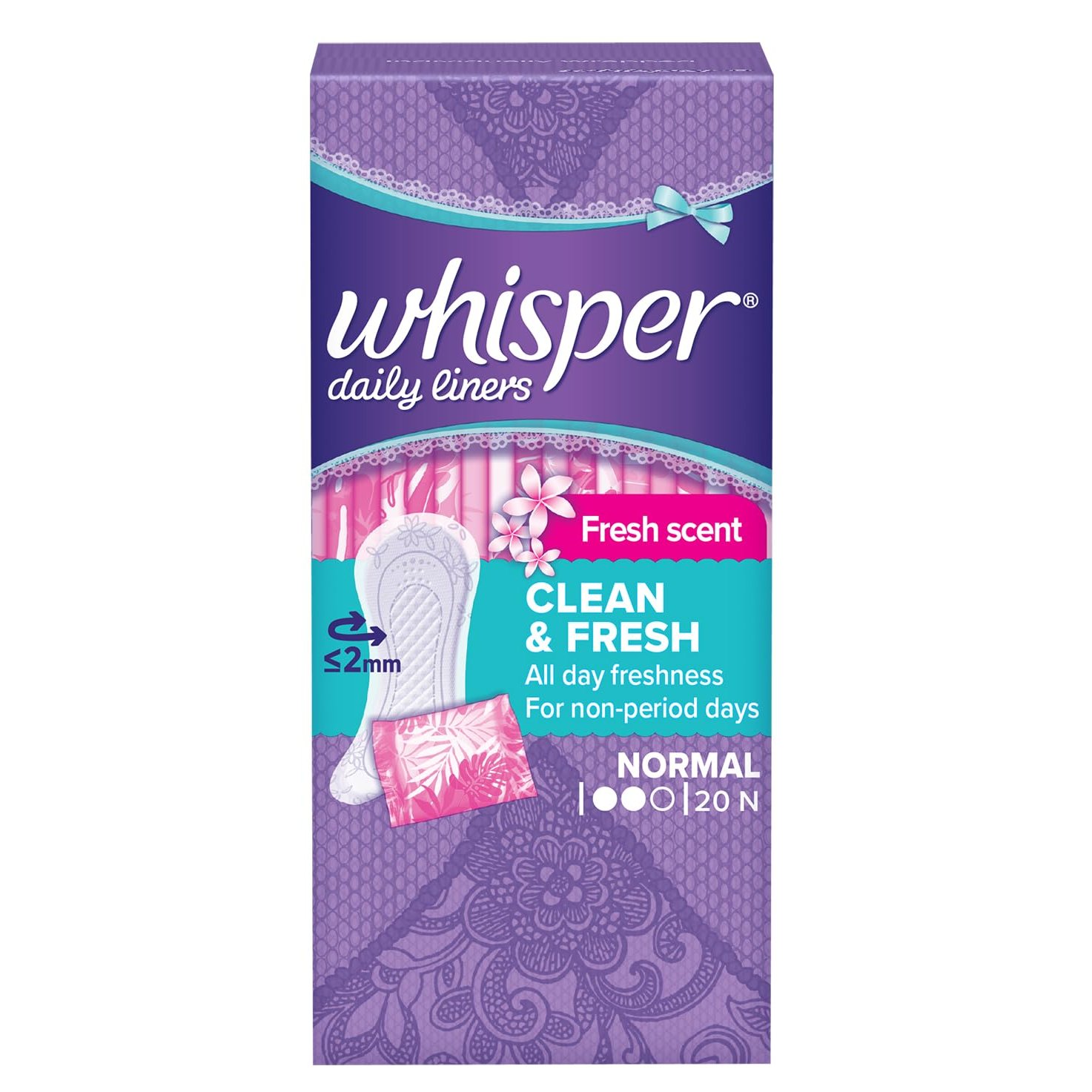 Whisper Daily Liners Clean & Fresh Panty Liners