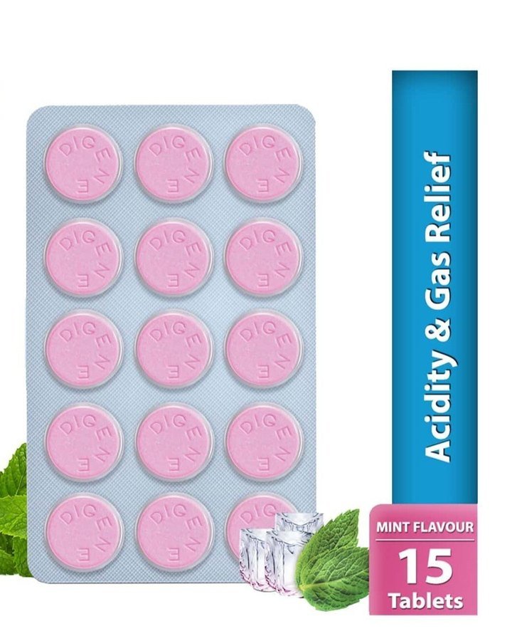 Digene Acidity & Gas Relief Tablets - Mint Flavour 15's