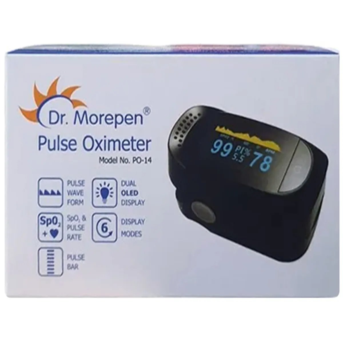 Dr. Morepen Pulse Oximeter 1 Piece Pulse Oximeter Fingertip, Blood Oxygen Saturation Monitor Fingertip,