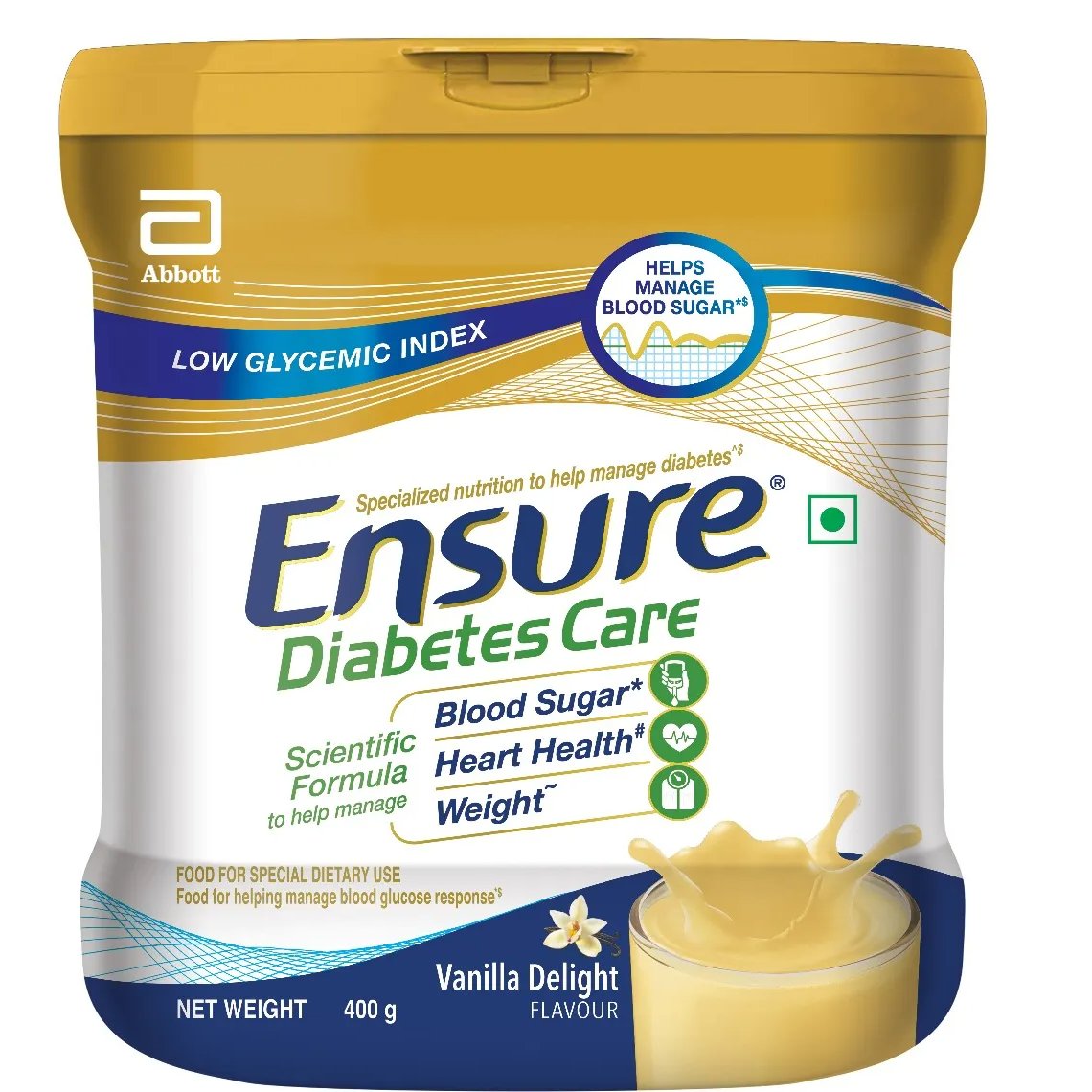 Ensure Diabetes Care Powder - Vanilla Flavour 400 gm (Pet Jar)