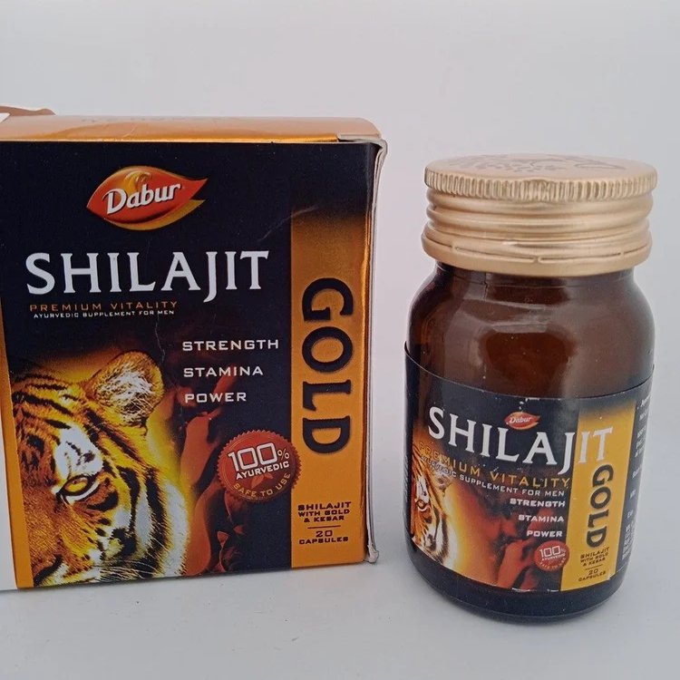 Dabur Shilajit Gold Vitality Capsules Bottle Of 20 With Free Dabur Honey 100g