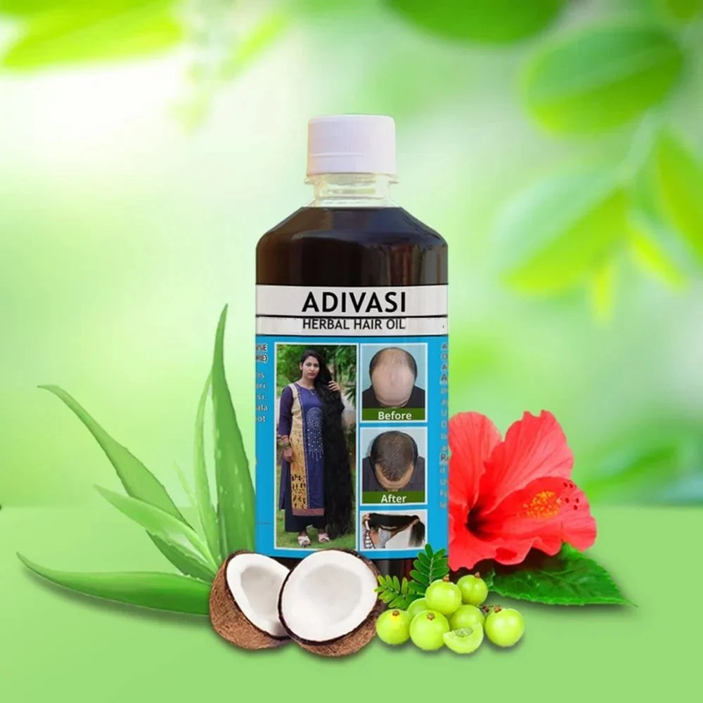 Original Adivasi Hair Growth Oil 200 ML Ayurvedic Adiwasi Herbal Kesh tel with Natural Rosemary essential & Biotin for C