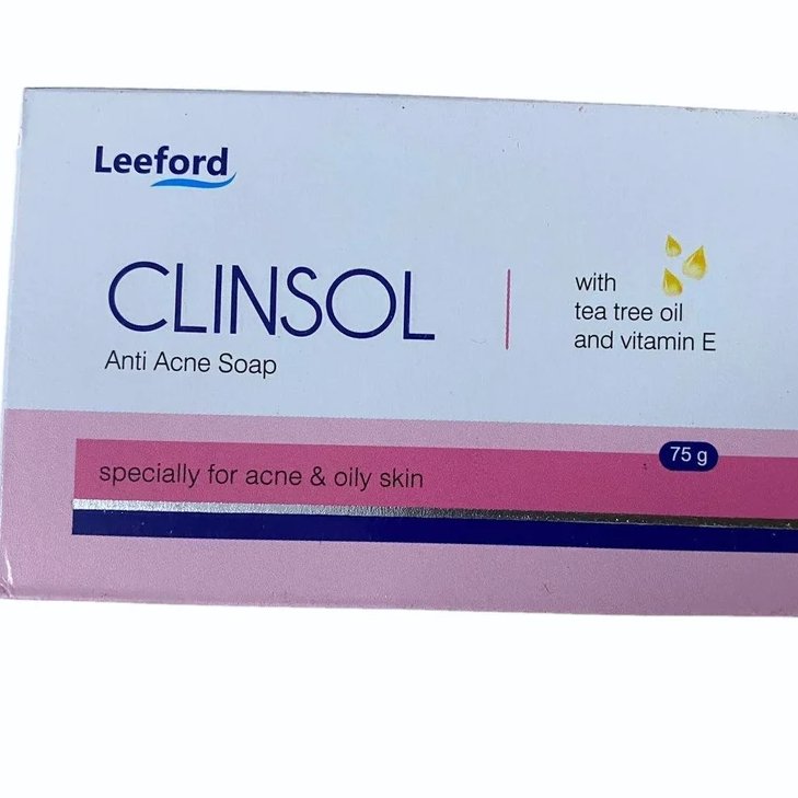 Clinsol Anti-Acne Cleansing Soap With Vit.- E,Tree Oil & Allantoin For Acne Free Fair & Healthy Skin,Suitable For All Sk