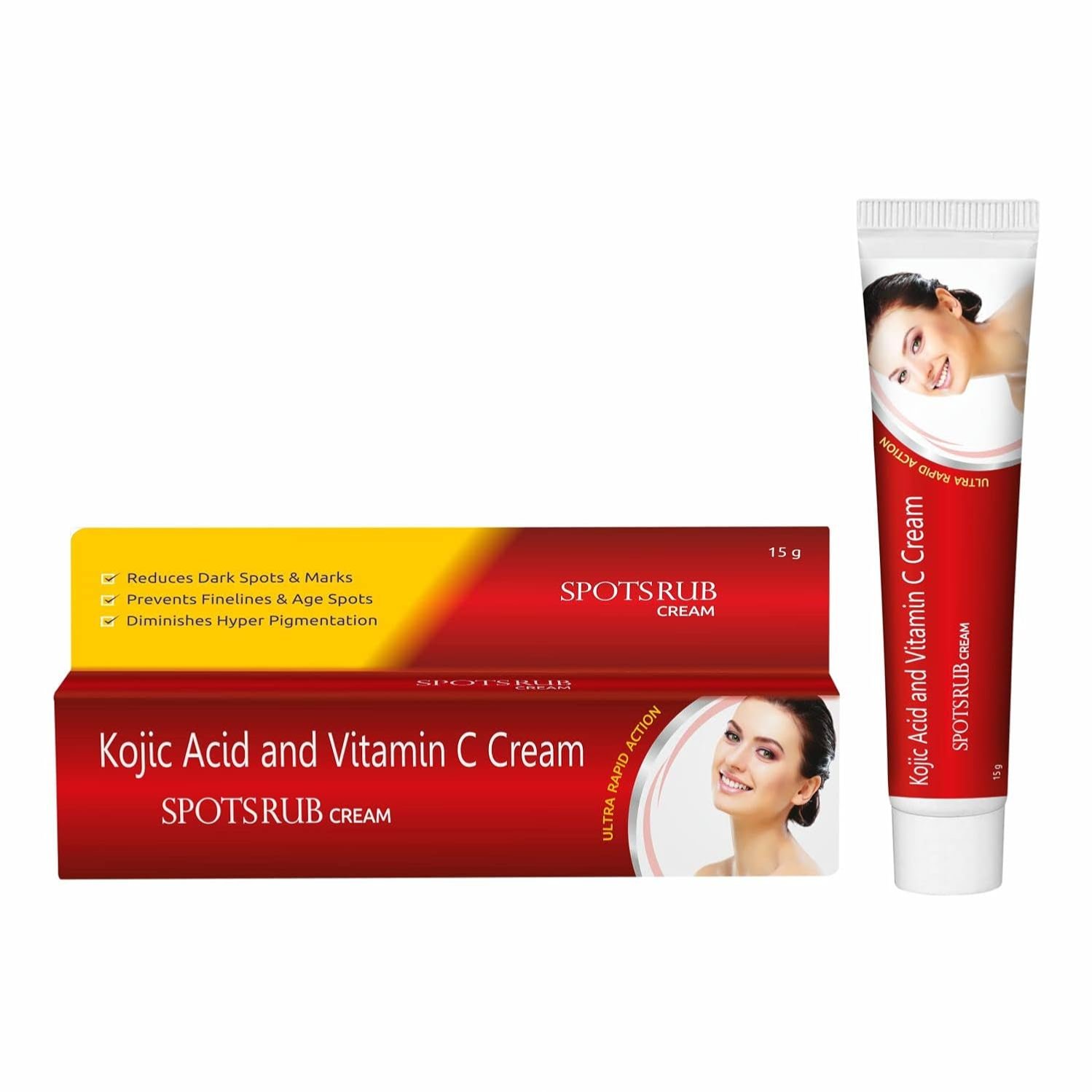 Leeford Spotsrub Face Cream for Women, Pack of 1 (15g Each)- with 2% Kojic Acid and Vitamin C || Helps to Remove Pimples