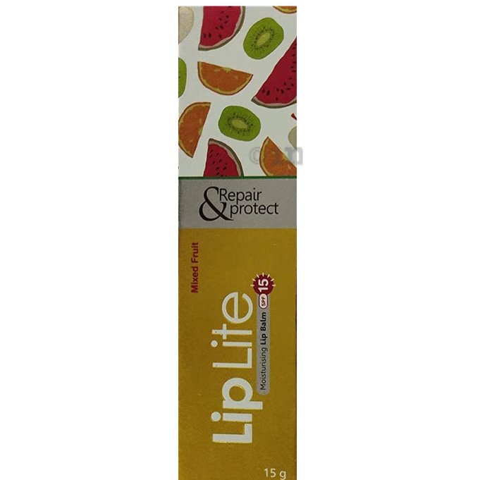 Leeford Lip Lite Moisturizing Lip Balm Pack of 1 (15g Each) with SPF 15 | Flavor- Mixed Fruit