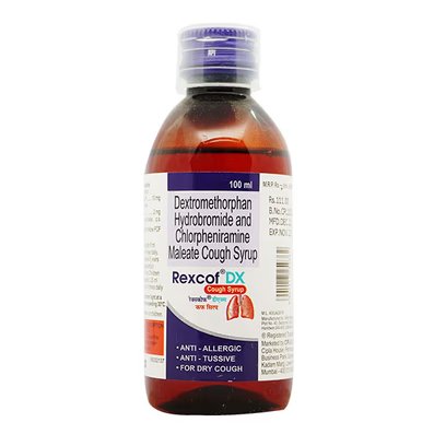 Rexcof Dx Bottle Of 100Ml Cough Syrup