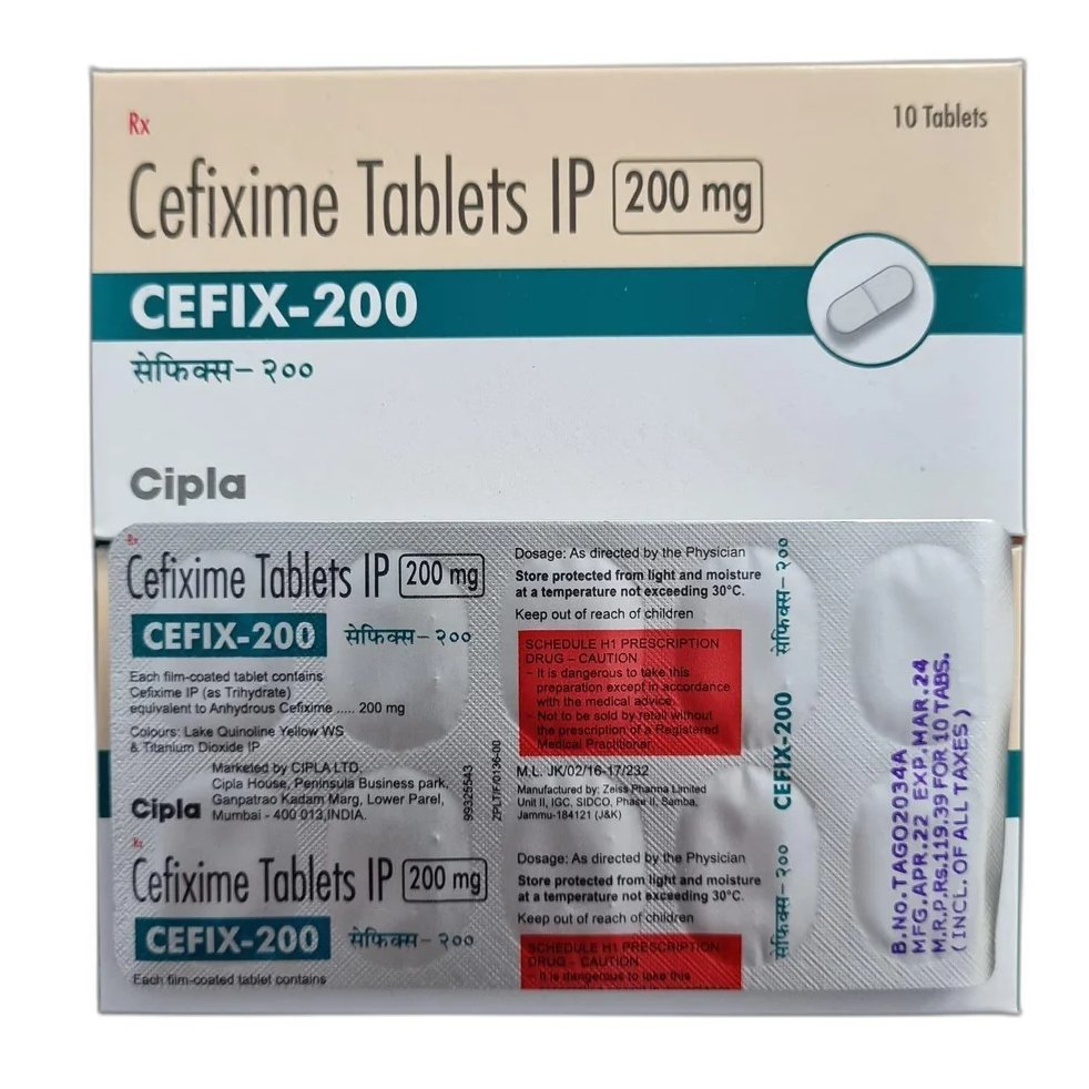 Cefix 200mg Strip Of 10 Tablets